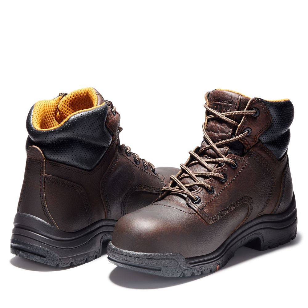 Timberland Μποτακια Εργασίας Ανδρικα Καφε - Pro® Titan® 6\" Comp Toe - Greece 3176892-KY